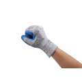 Palmenbeschichtete A3 Schnitt resistente Sicherheitsarbeit Handschuhe HPPE Glassschale Wrinkle Latex Baumwollstrick 10 g Anti-Schnitt